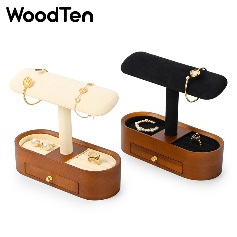 Watches Jewelry Holder - Houten horloge-displaystandaard met lade, houten horloge-opbergorganizer,