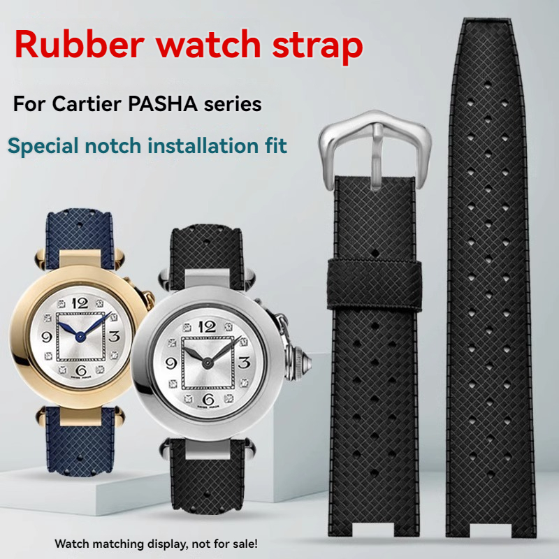 Cartier Watch Tank - Rubber Heren Horlogeband Voor Cartier Pasha