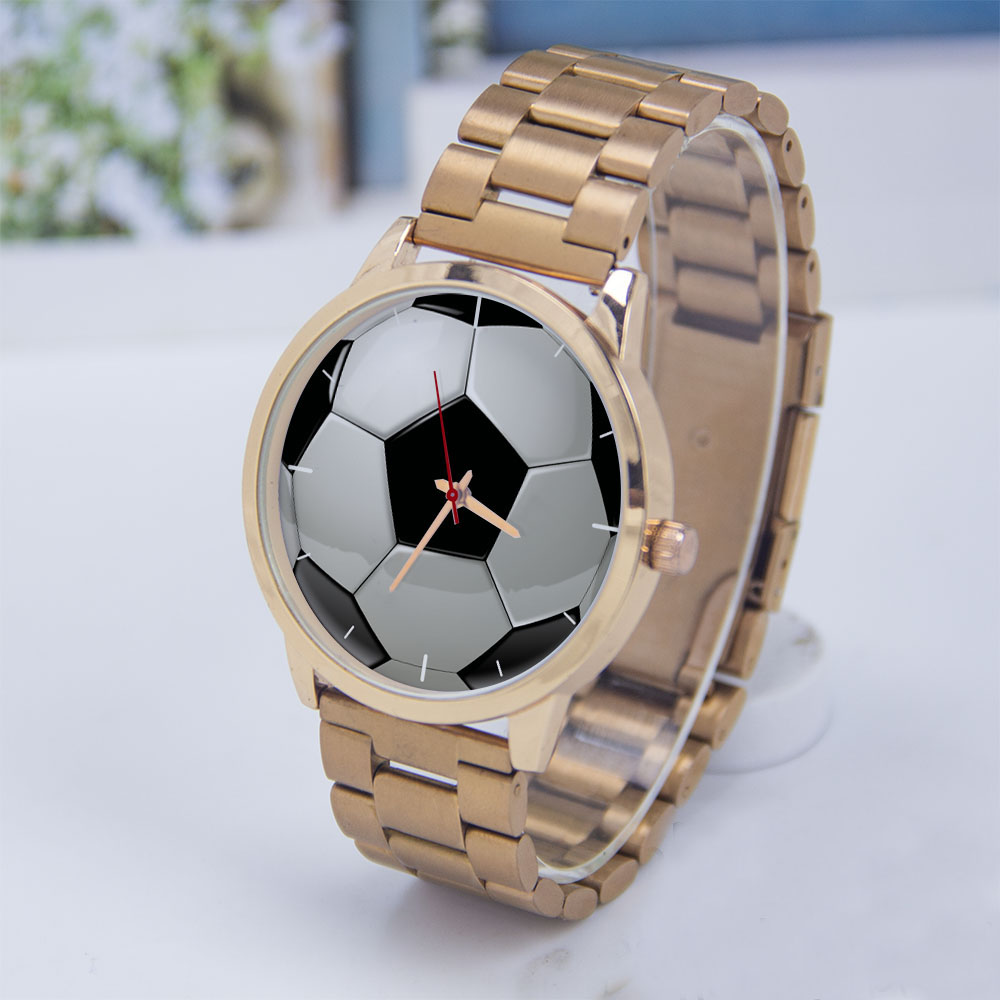 Mens Mechanical Watch - Voetbal Voetbal Ontwerp Fans Zilver Herenhorloge