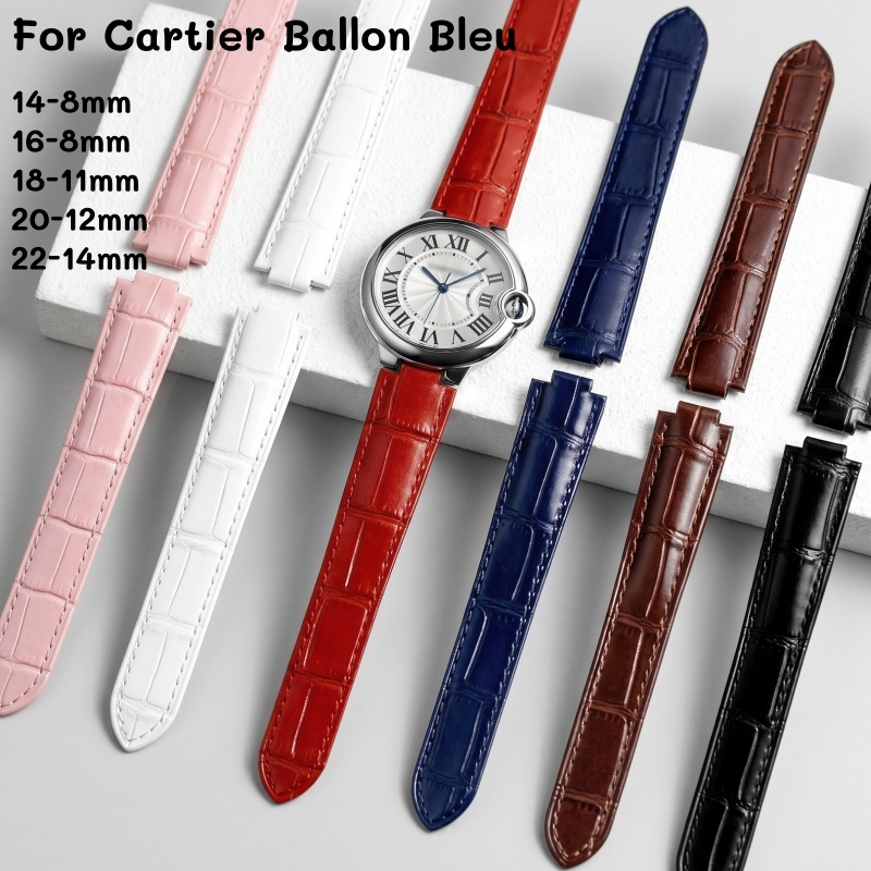 Cartier Watch Tank - Lederen Horlogeband Dubbele Convexe Lug Fit