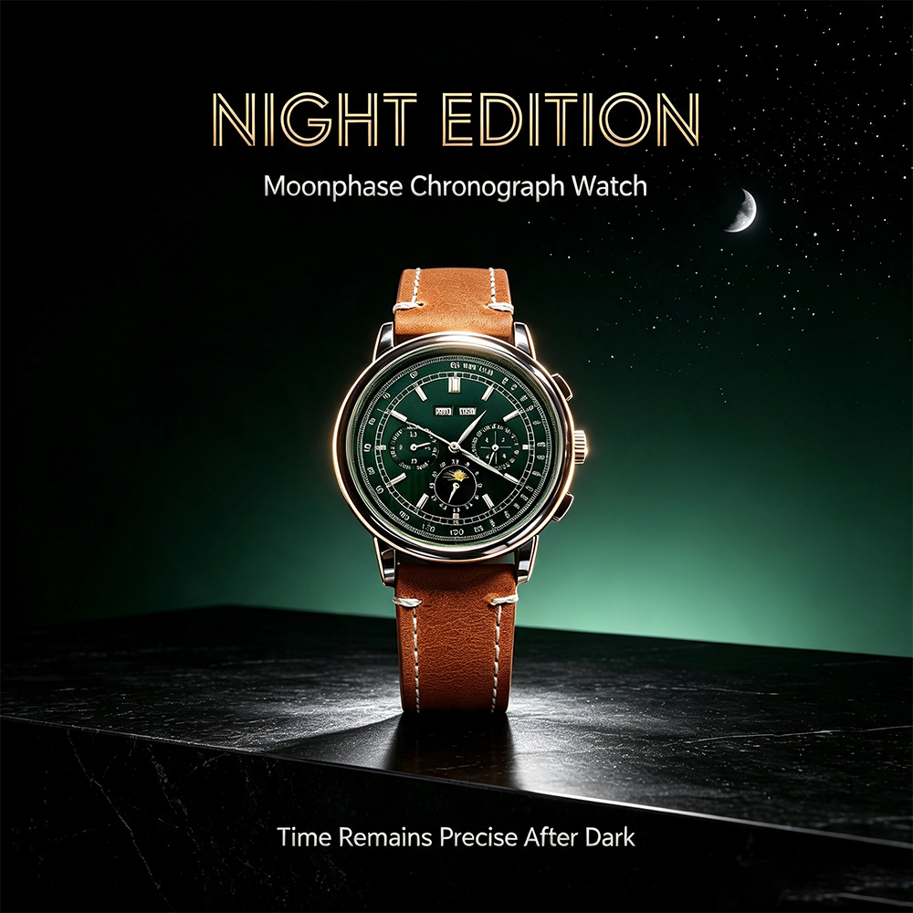 Mens Mechanical Watch - Herenhorloge ST1655 Movement Moon Phase Automatic