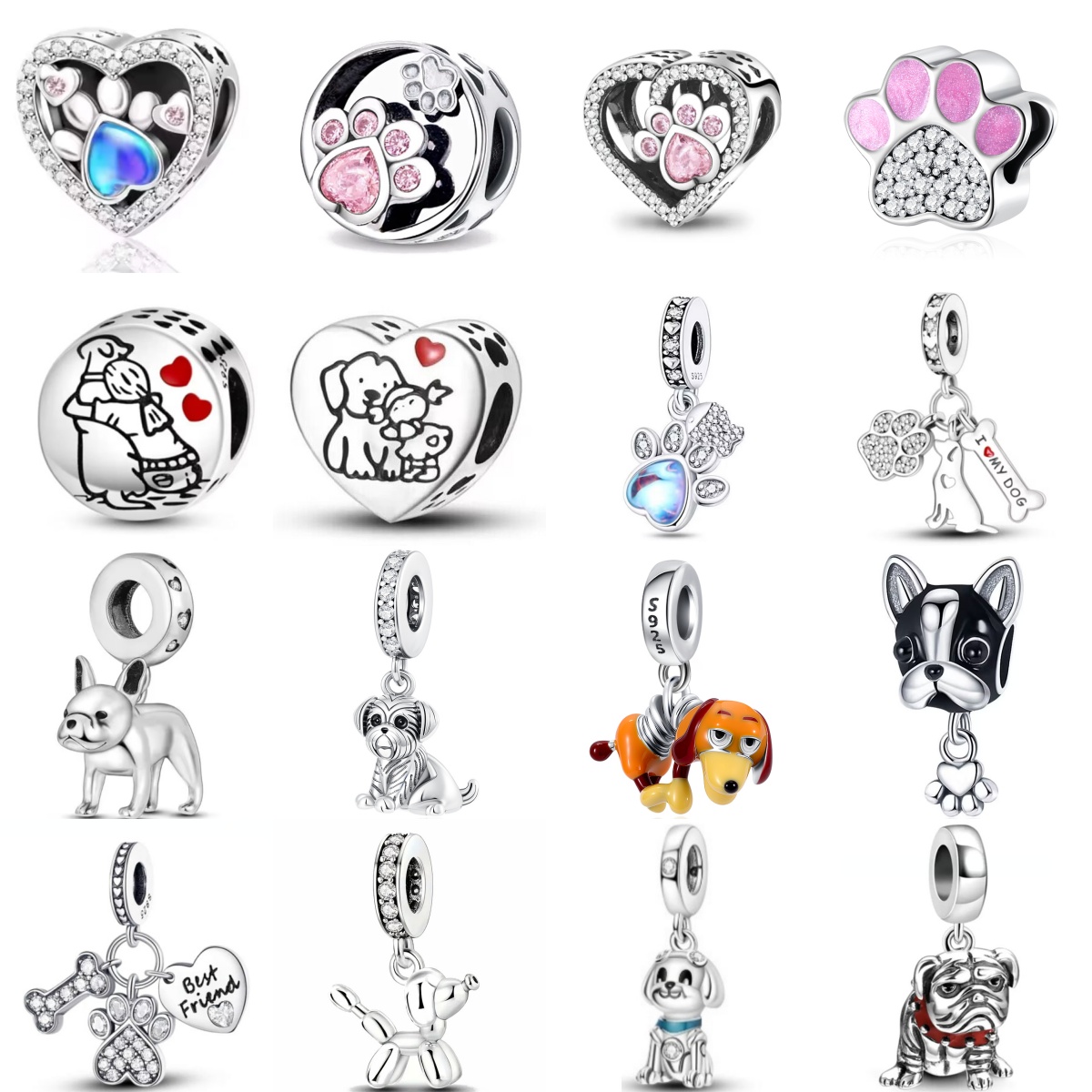 Wolf Jewelry & Watches Tampa Reviews - Glanzende Zirkoon Puppy Wolf Charms Hondenklauw