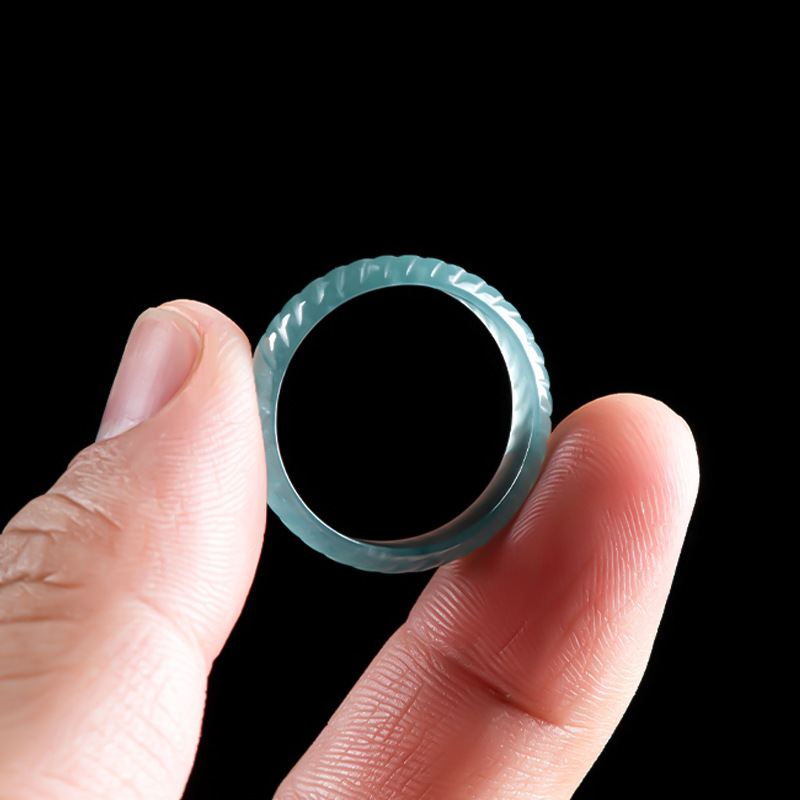 Jewelry & Watches Spółka Z Ograniczoną Odpowiedzialnością - Blauwe echte Birmese Jadeiet ringen luxe