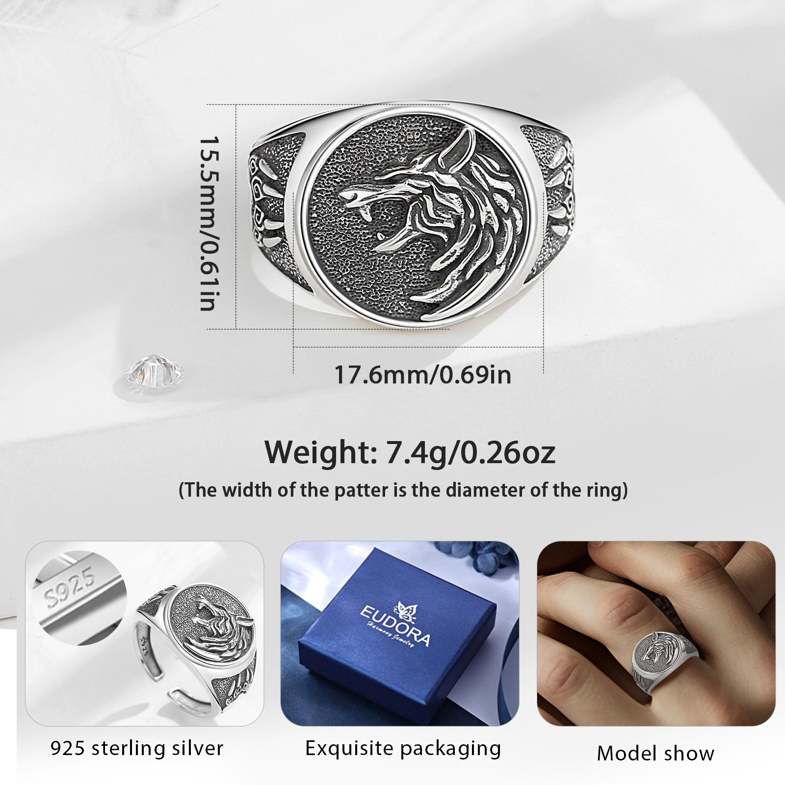 Eudora 925 Sterling Zilver Vik - Wolf Jewelry & Watches Tampa Reviews recensie en prijs